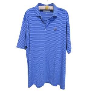 Donald Ross Pinehurst 1895 Mens Striped Golf Polo XXL Blue Classic Country Club